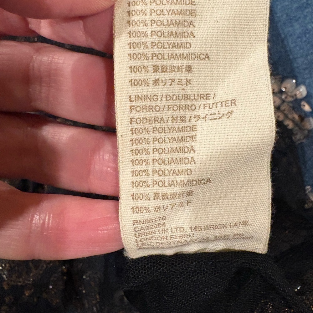 Anthropologie Let Me Be Embellished Tank top sequence M black gold new NWT - Picture 8 of 8
